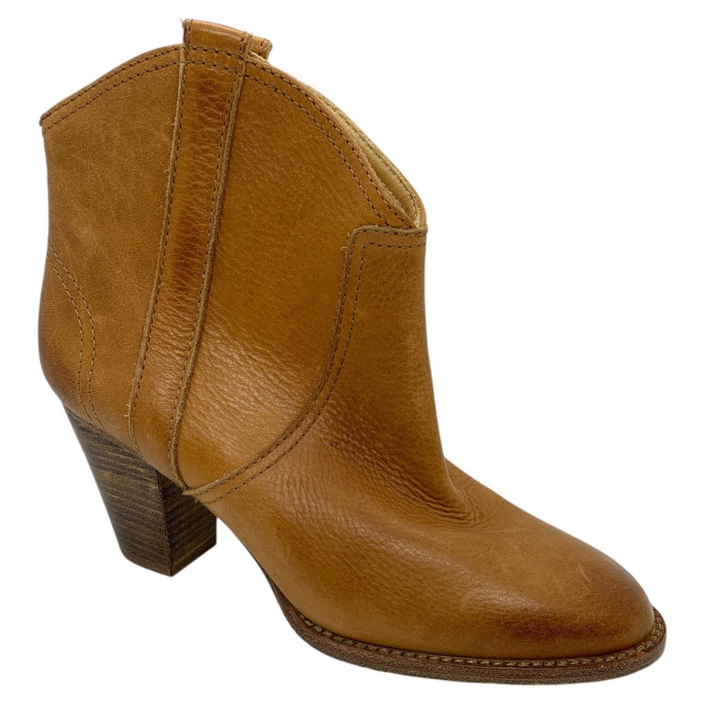 Massimo Dutti Western Boots Stitched Leather 38 Rodeo Cowgirl Hippie Bohemian